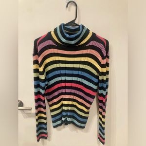 Vintage Y2K Liz Claiborne Rainbow Turtleneck 🌈